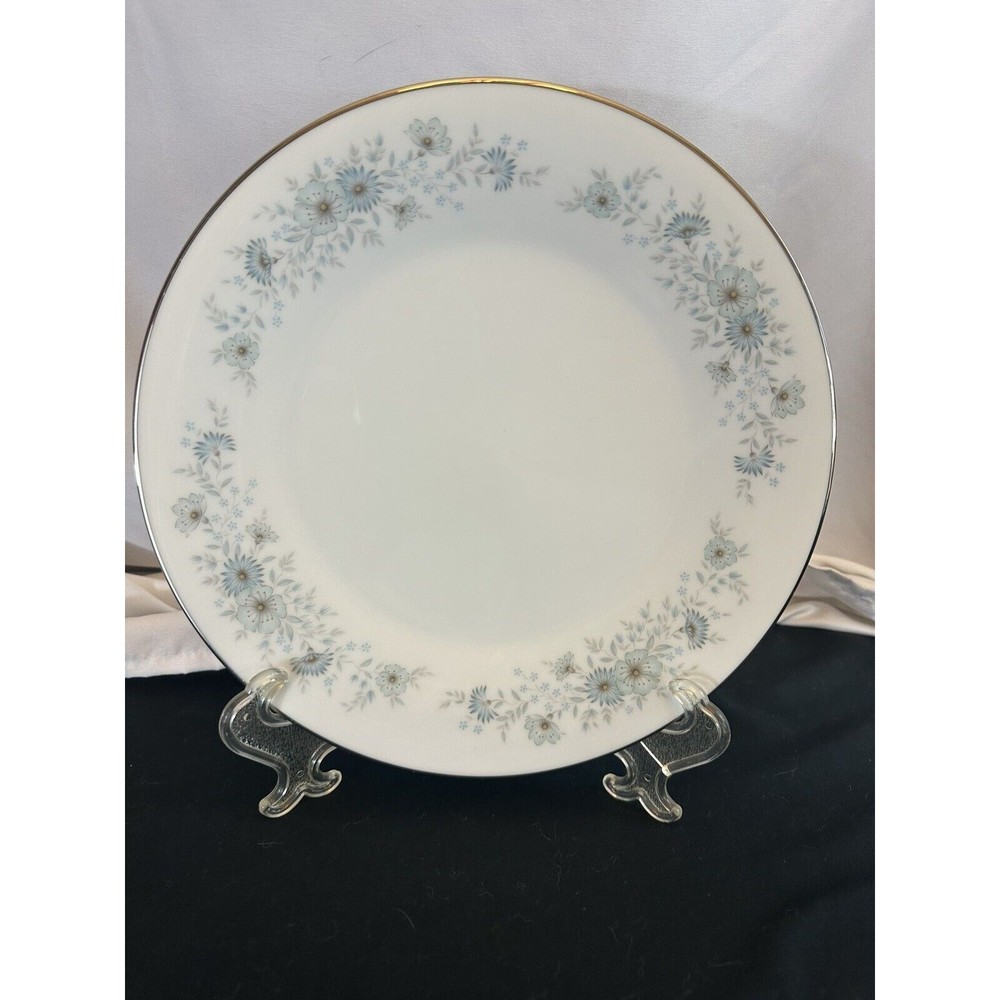 Noritake Porcelain China 6716 INVERNESS Platinum Vintage Japan Blue Dinner Plate